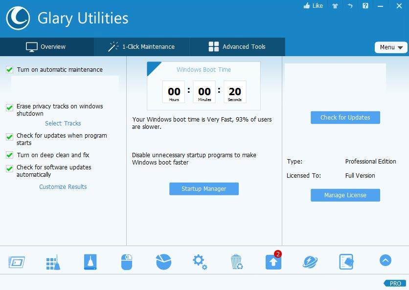 download the new for windows Glary Utilities Pro 5.209.0.238