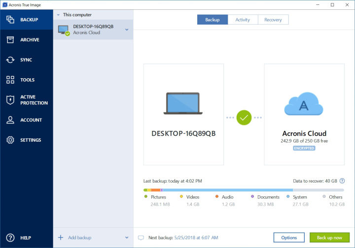 acronis true image 2018 cannot find version 6