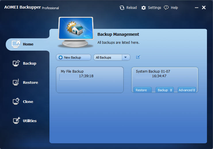 AOMEI Backupper Professional 7.3.0 instal